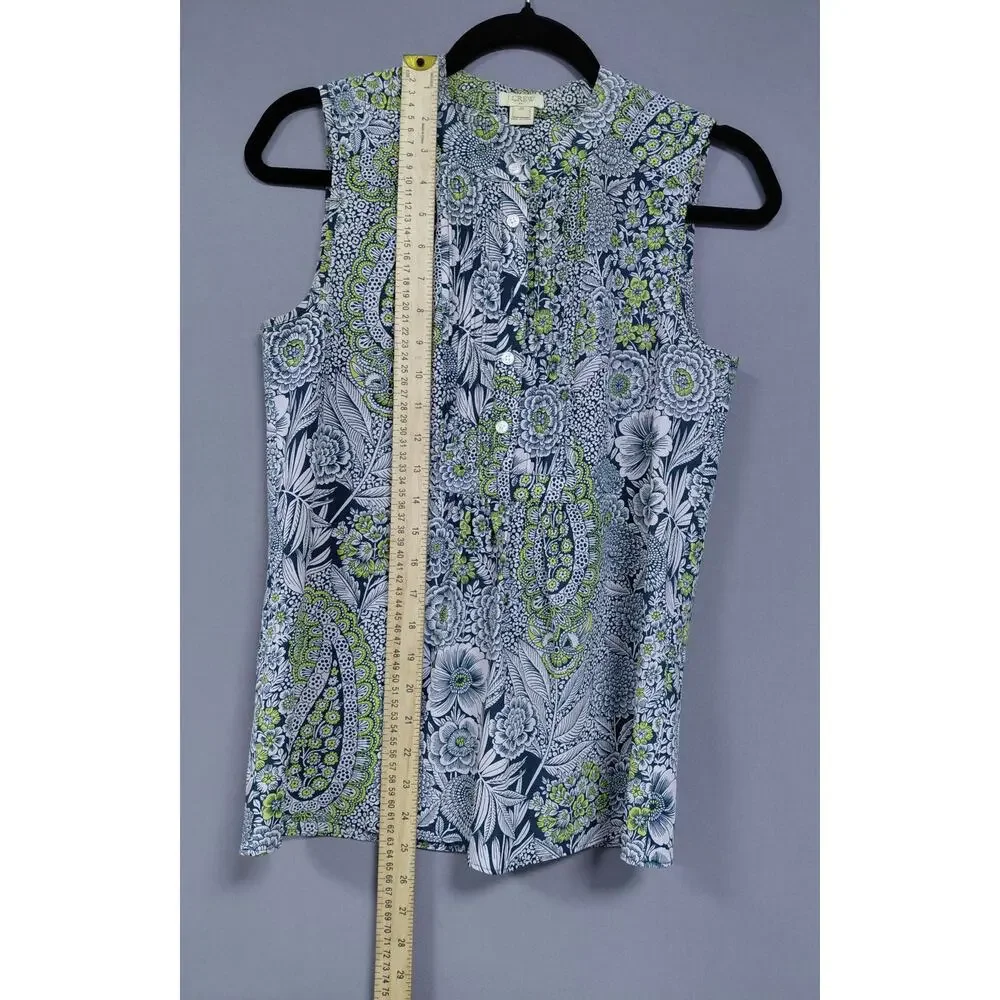 J.Crew Multicolor Lightweight Paisley Button Blouse Women Size 00
